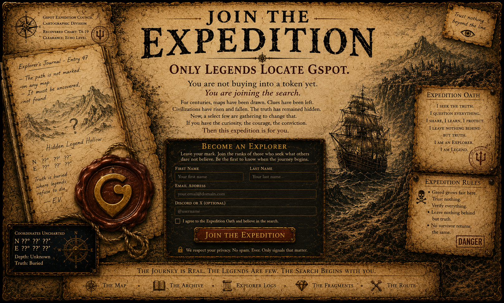 Join The Expedition registration page for GSPOT explorers